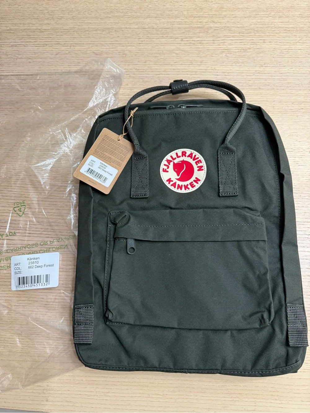 Fjallraven Kanken Bag - Deep Forest Backpack BNWT NEW